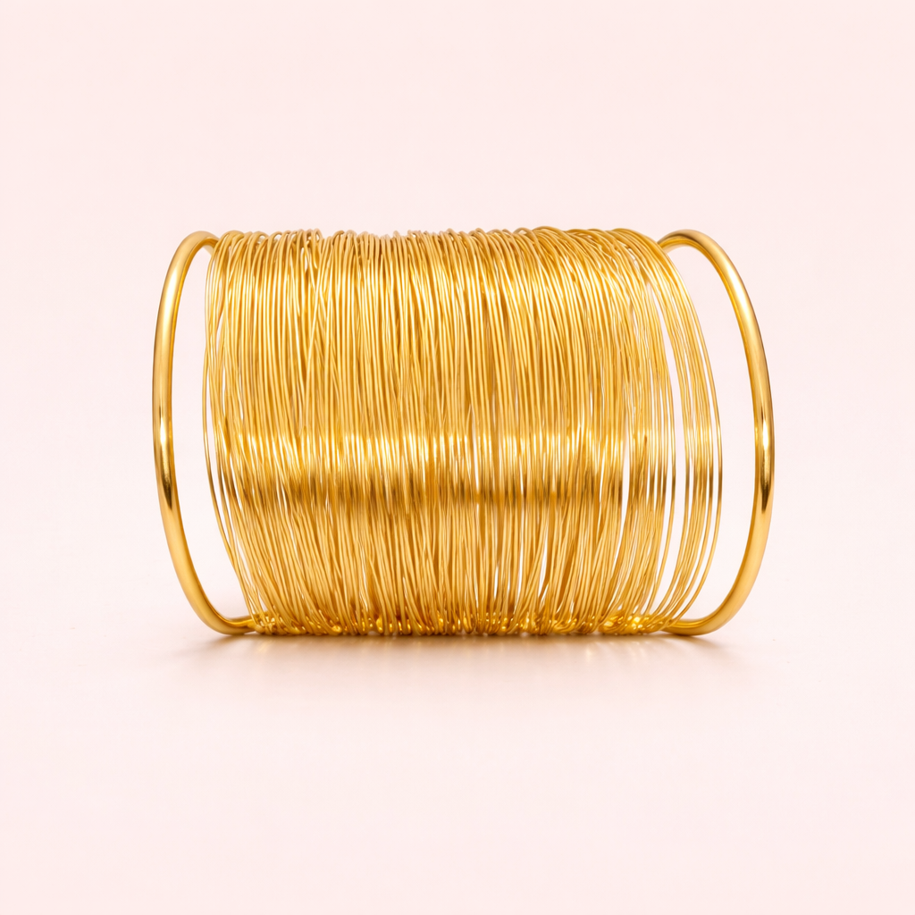 Gold Plated Bracelet for Women – Multi Wire Cuff | EVYRAA