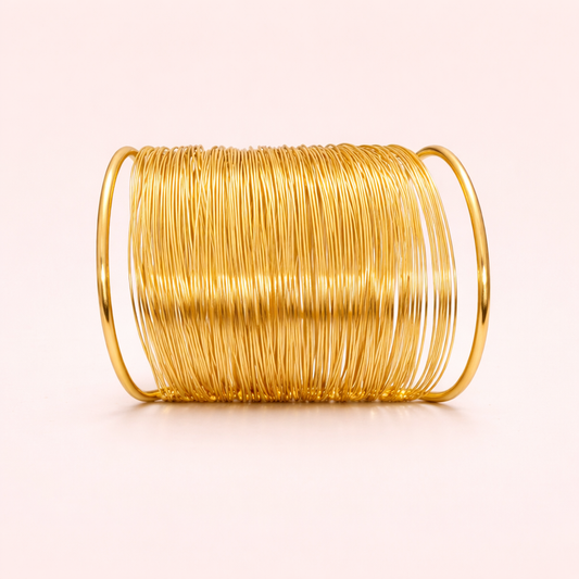Gold Plated Bracelet for Women – Multi Wire Cuff | EVYRAA
