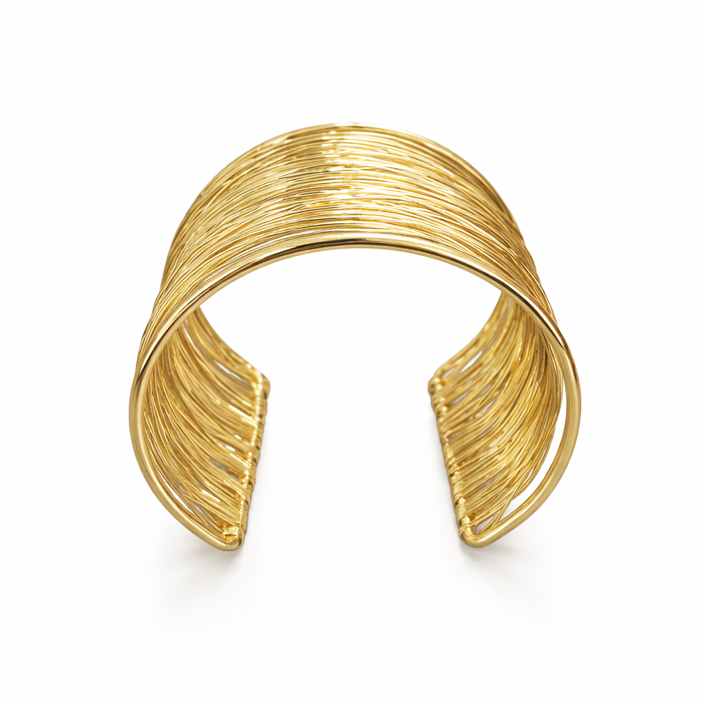 Gold Plated Bracelet for Women – Multi Wire Cuff | EVYRAA
