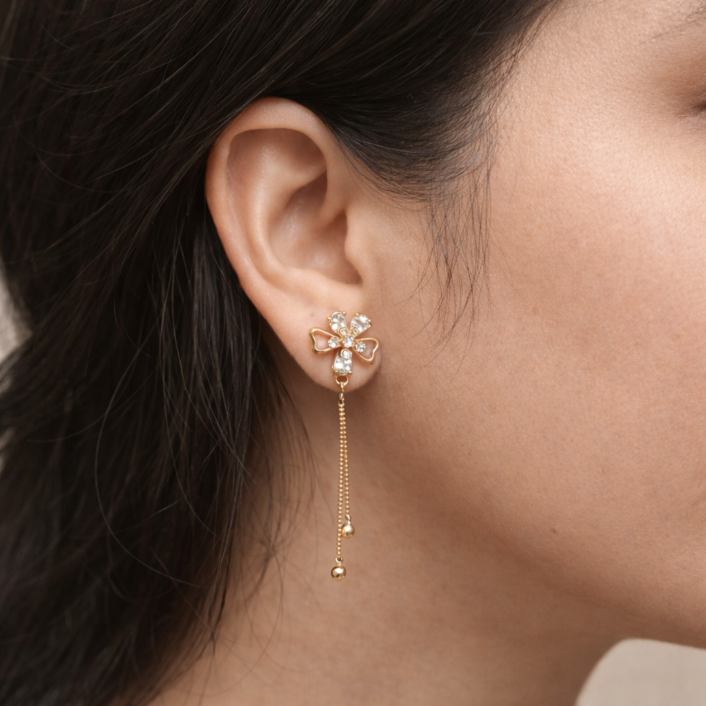 rose-gold-imitation-earrings-worn-by-model-lifestyle-evyraa
